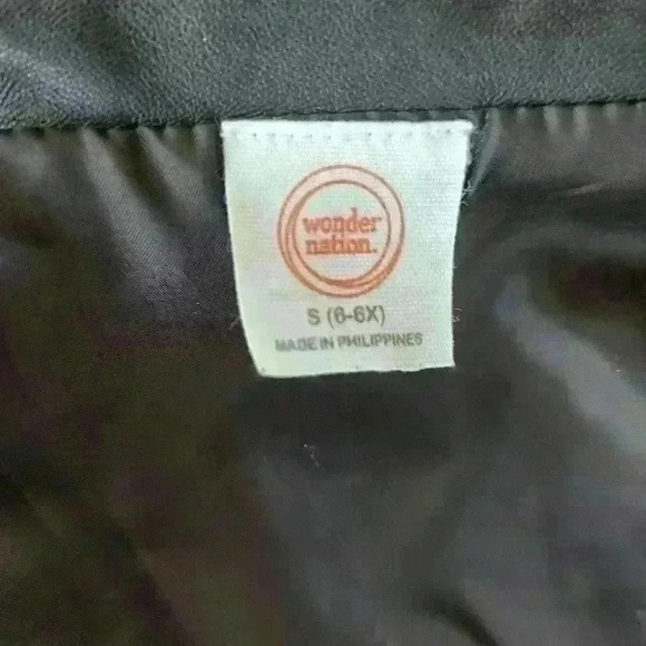 Faux Leather Kids Side Zip Black Jacket - Picture 6 of 6